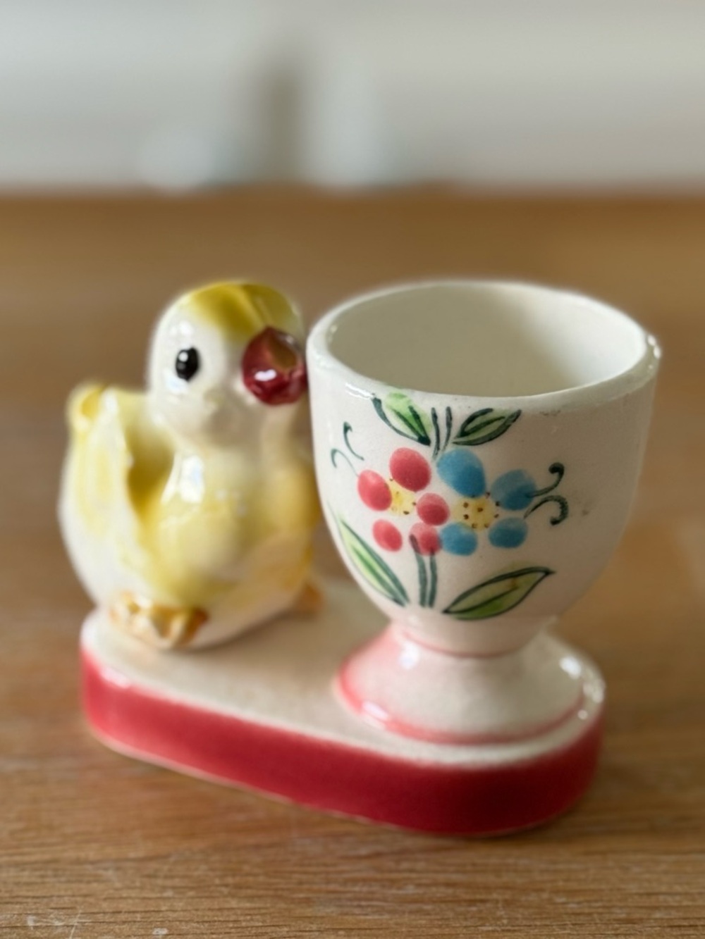 🐣 Vintage Figural Yellow Chick Egg Cup | MCM Easter Decor | Ceramic | HTF